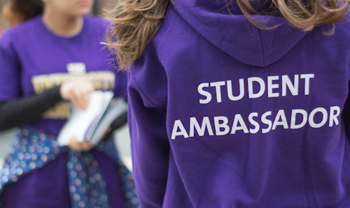 Back view of a student ambassador
