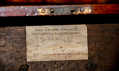 A close up of Ernest Rutherford's desk 