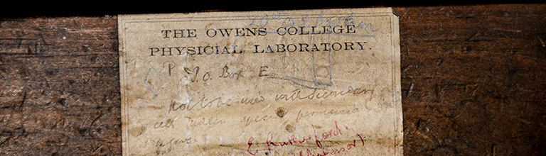 A close up of Ernest Rutherford's desk 