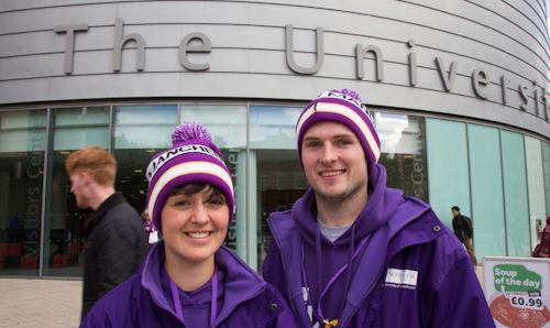 Two student volunteers