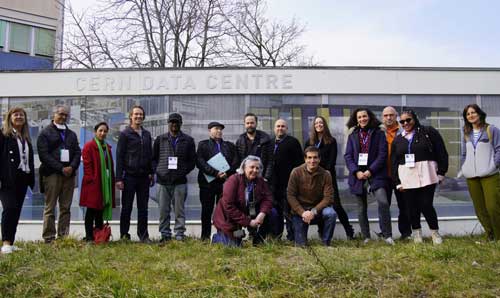 Our fellowship students standing together outside Cern Data Centre.