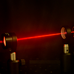 A machine emitting a red laser